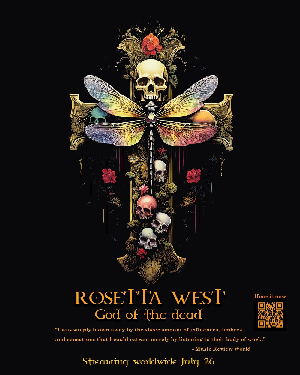 Poster promocional God of the Dead, Rosetta West, Chicago, Estados Unidos. 